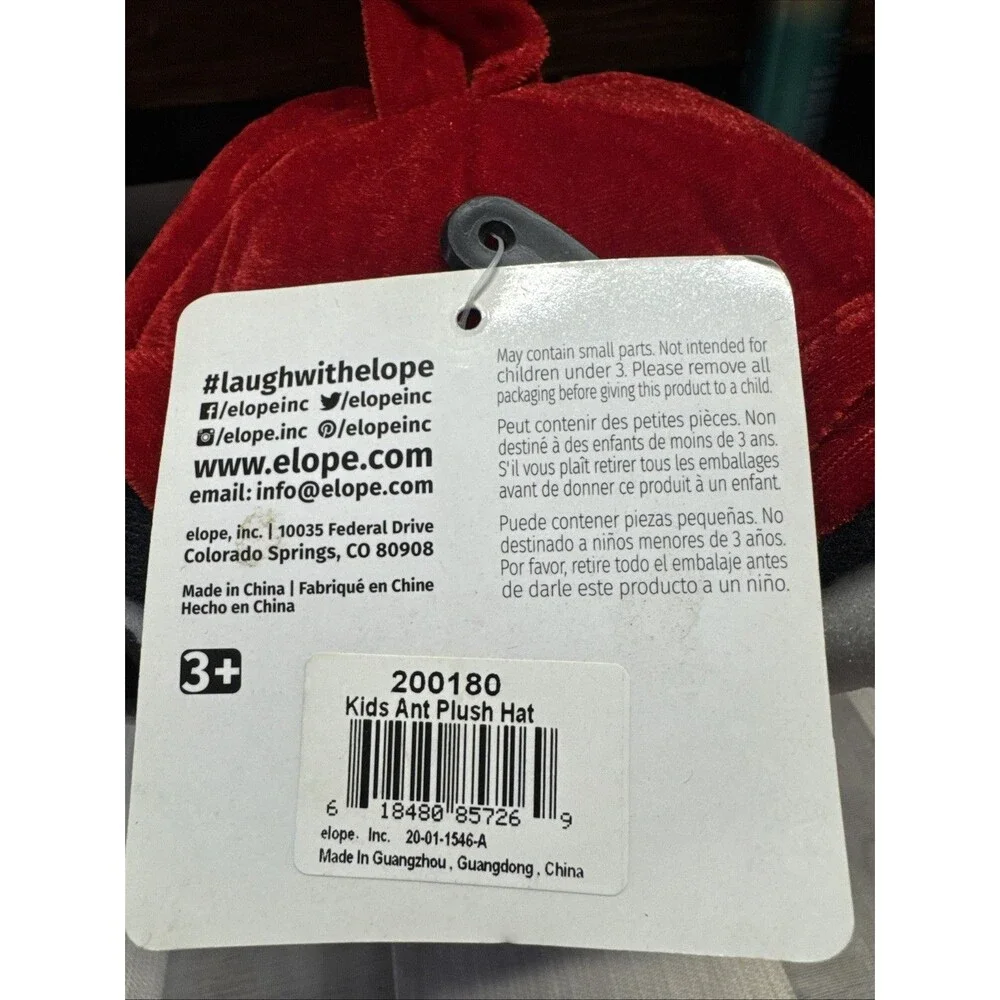 Elope Halloween‎ Soft Costume Ant Hat  for Kid's or Small Adult